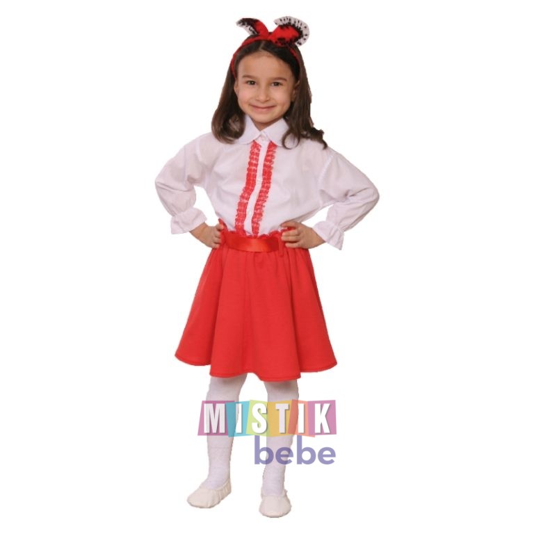 Kırmızı Koton Takım 2307 Mıstık Bebe 23 Nisan Kıyafetleri